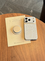 Snake-skin pattern large window magnetic phone case