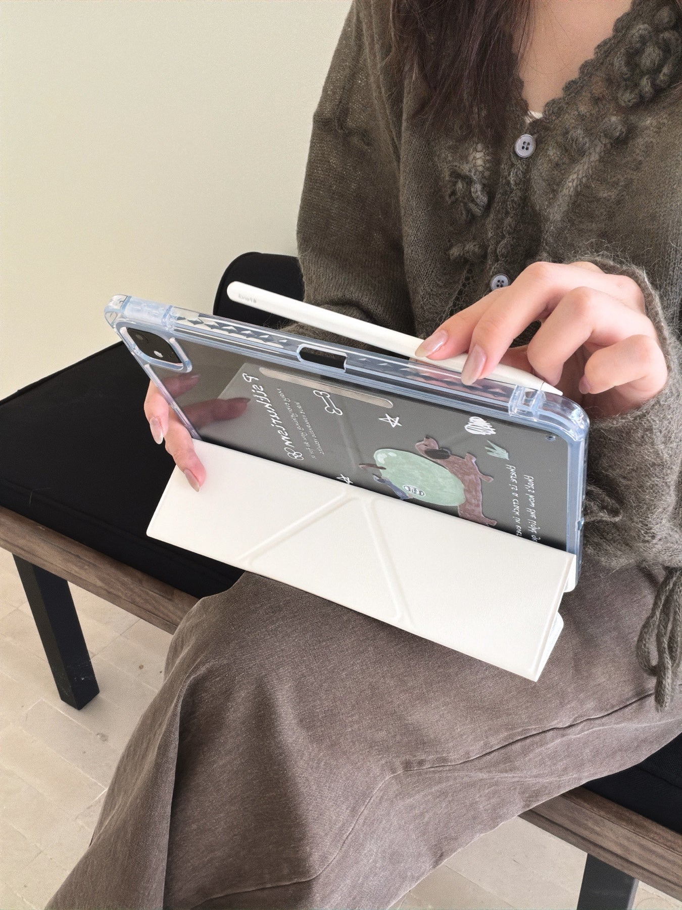 Green Apple Dachshund iPad Case