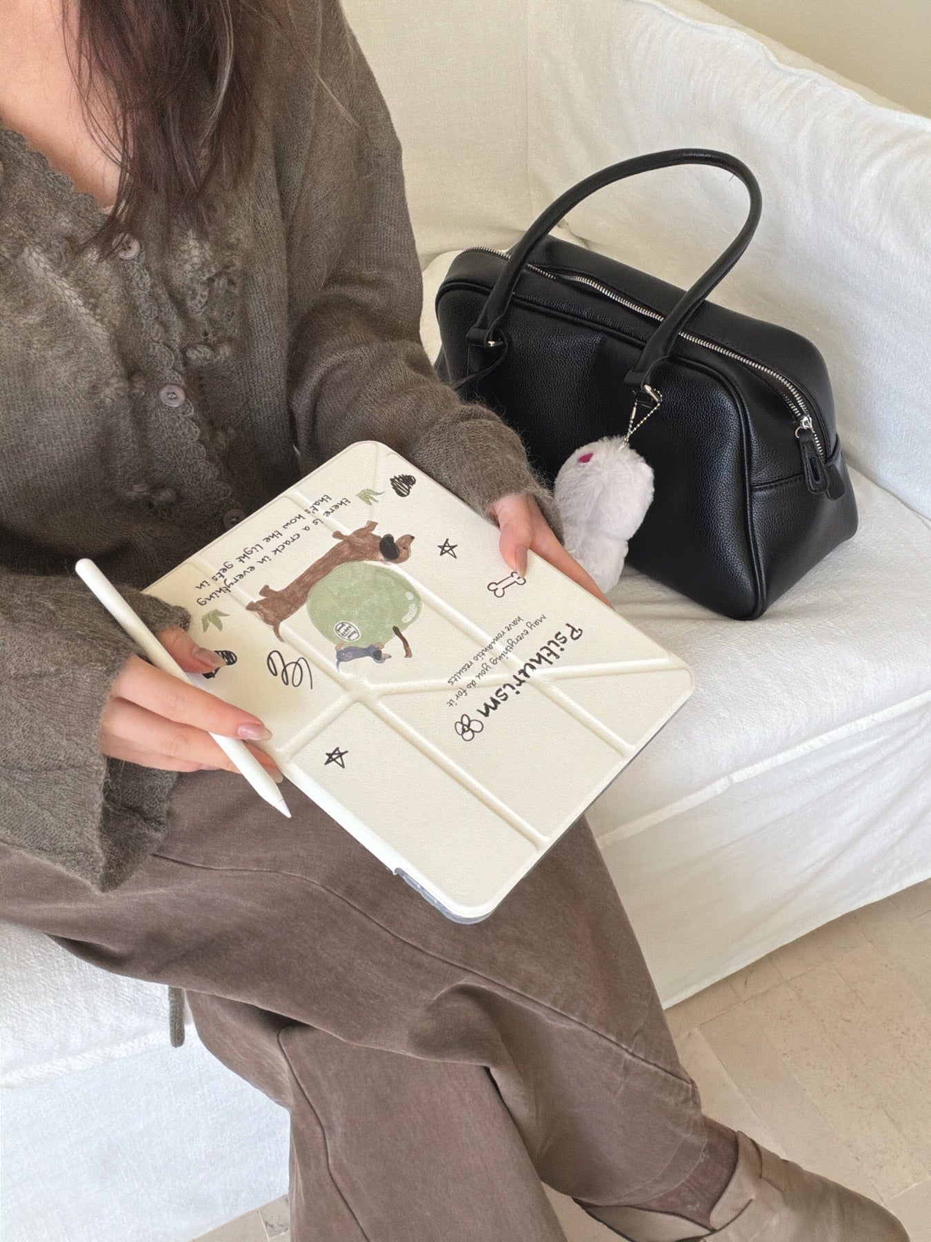 Green Apple Dachshund iPad Case