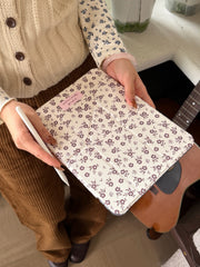 Pink and brown floral iPad case
