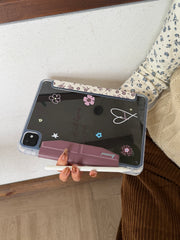 Pink and brown floral iPad case