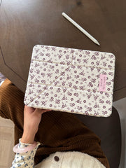 Pink and brown floral iPad case