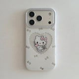 Load image into Gallery viewer, Glittery framed heart-shaped Kitty pendant