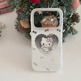 Load image into Gallery viewer, Glittery framed heart-shaped Kitty pendant