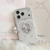 Load image into Gallery viewer, Glittery framed heart-shaped Kitty pendant