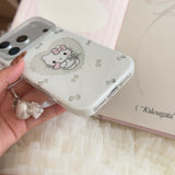 Load image into Gallery viewer, Glittery framed heart-shaped Kitty pendant