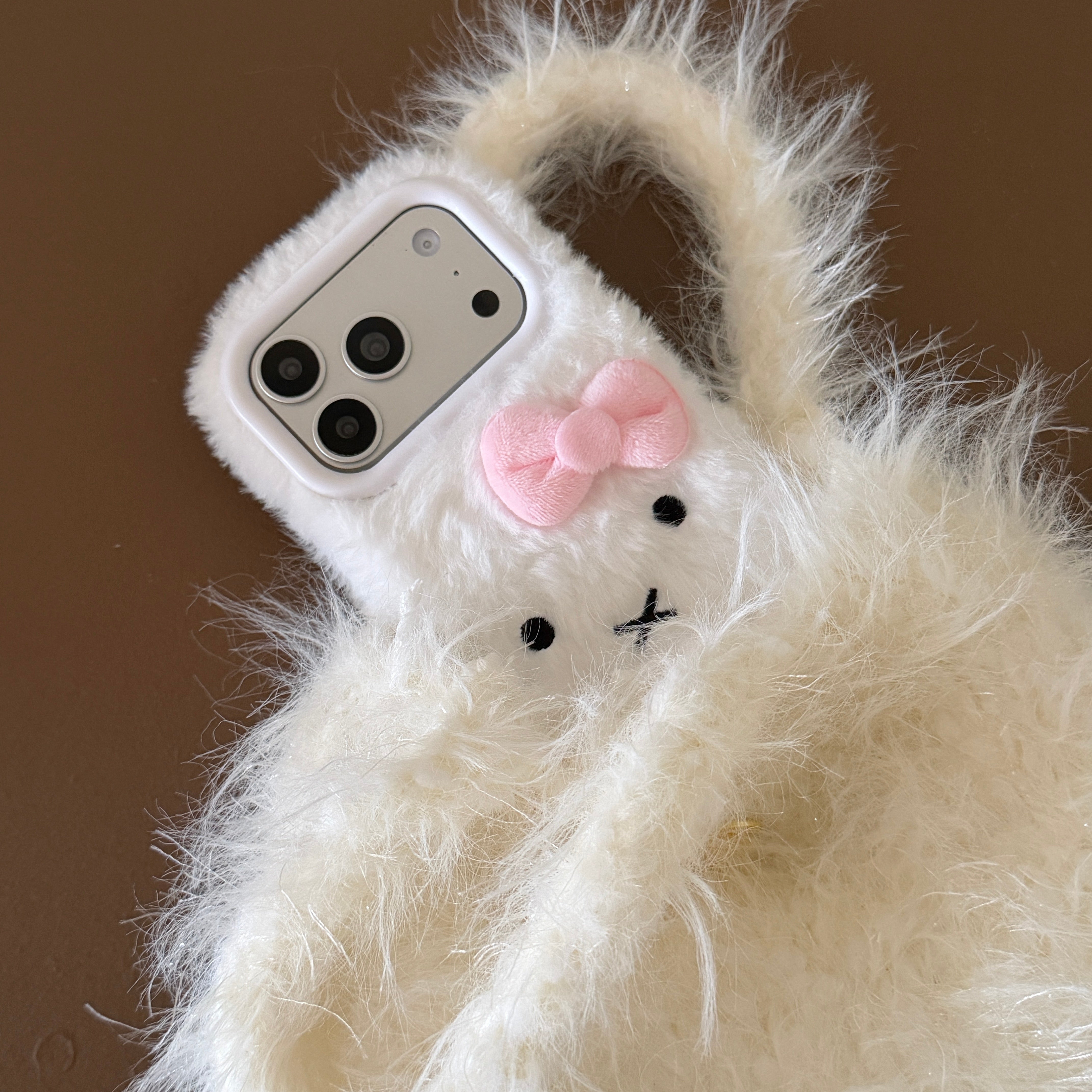 Plush white Miffy rabbit phone case