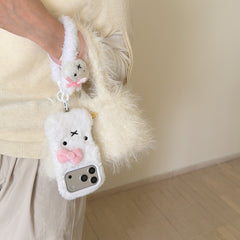 Plush white Miffy rabbit phone case