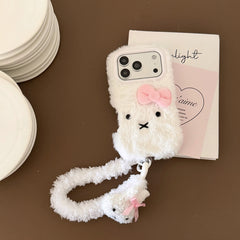 Plush white Miffy rabbit phone case