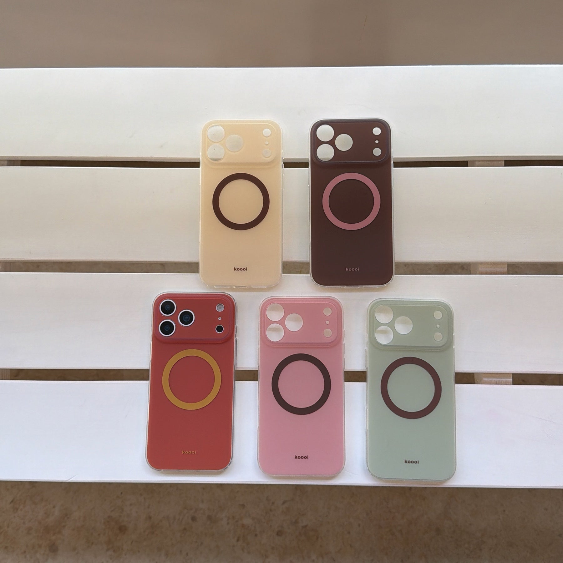 Magnetic double-layer frosted color-block solid color phone case