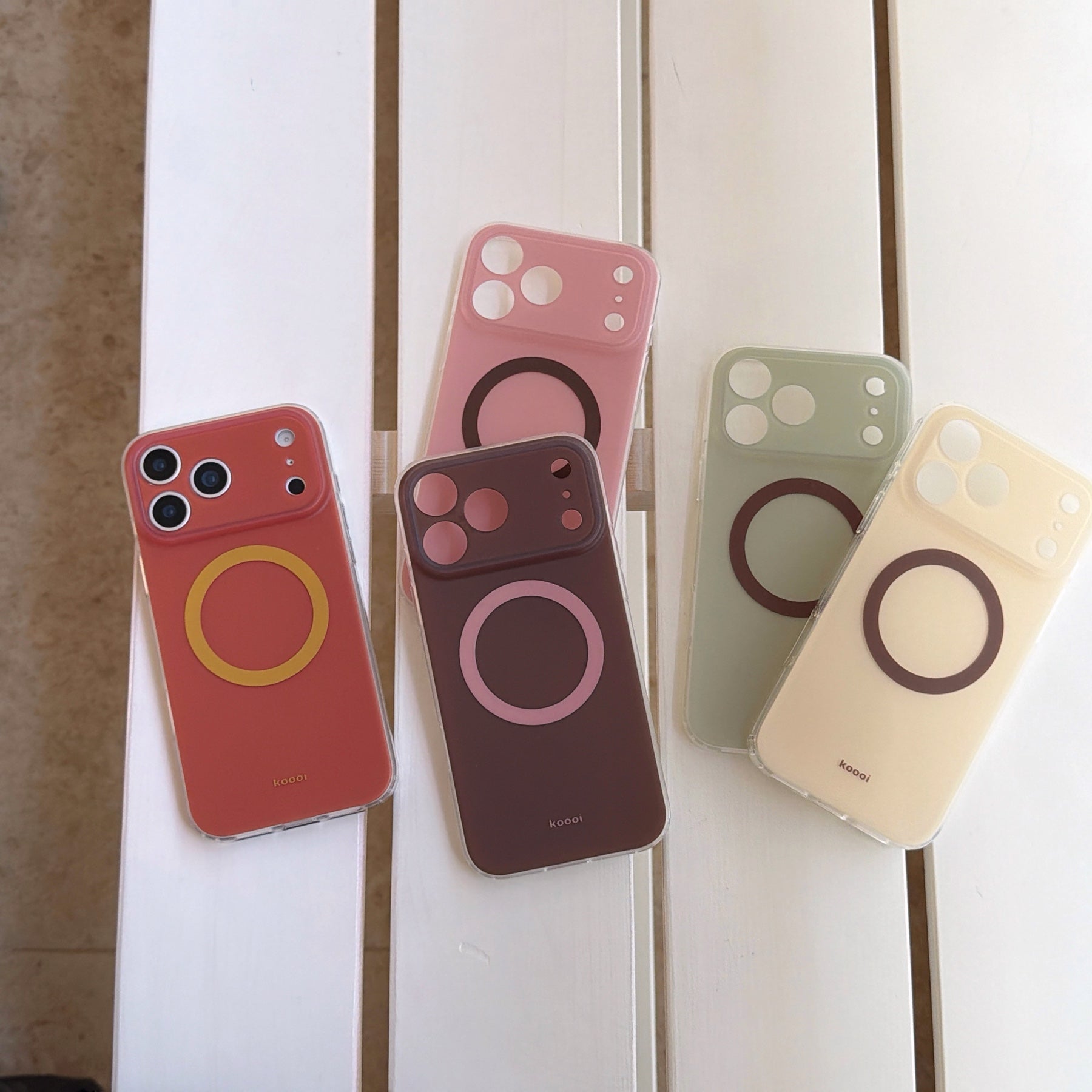 Magnetic double-layer frosted color-block solid color phone case