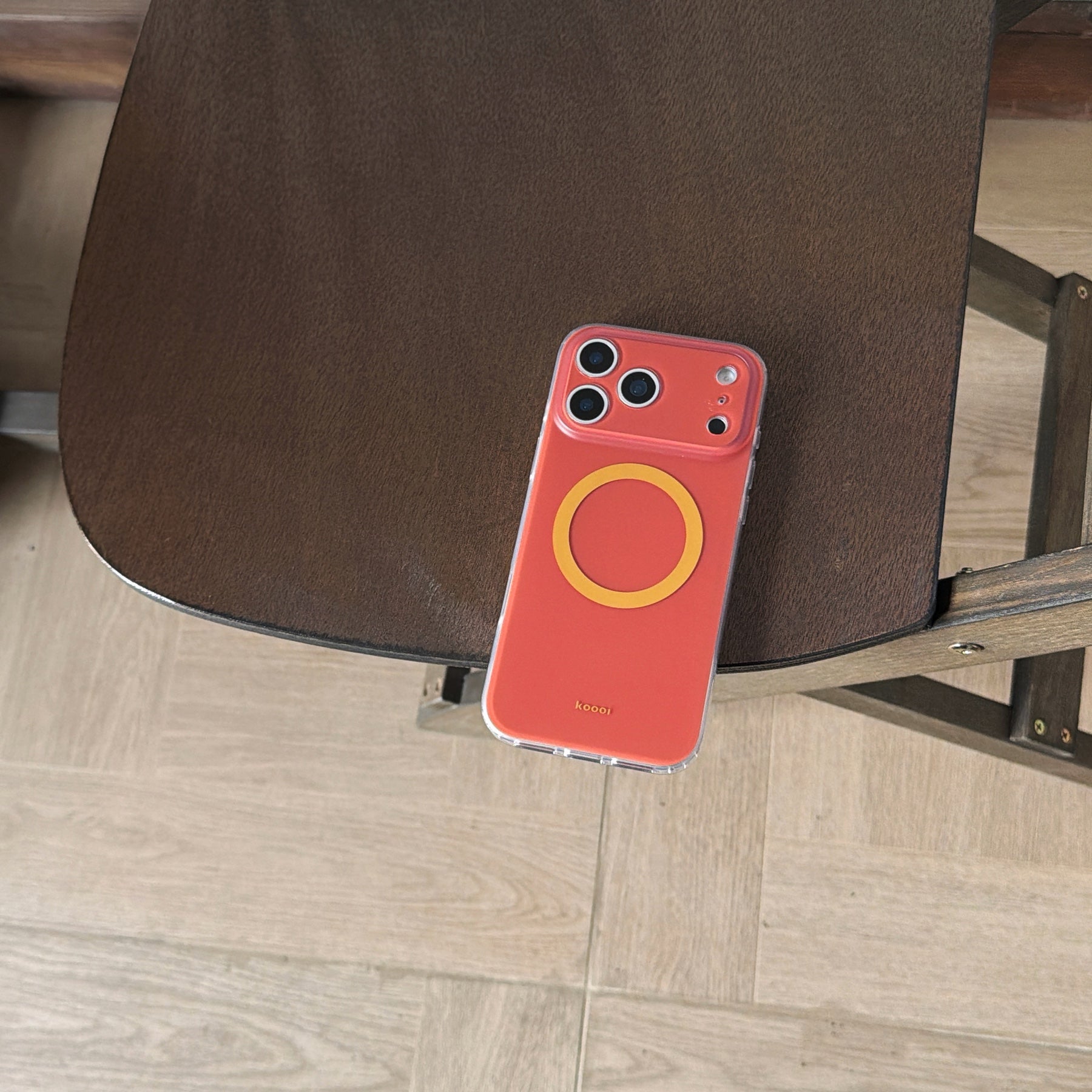 Magnetic double-layer frosted color-block solid color phone case