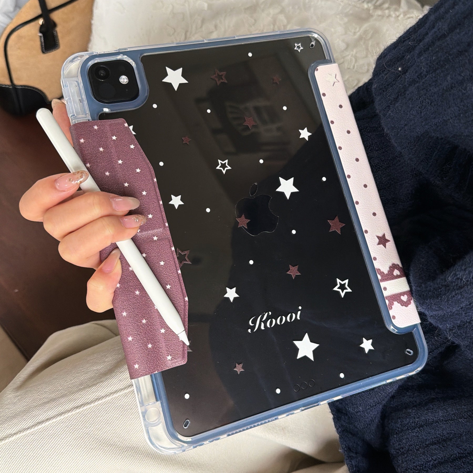 Foundation Heart-Edge Polka Dot Star iPad Protective Case