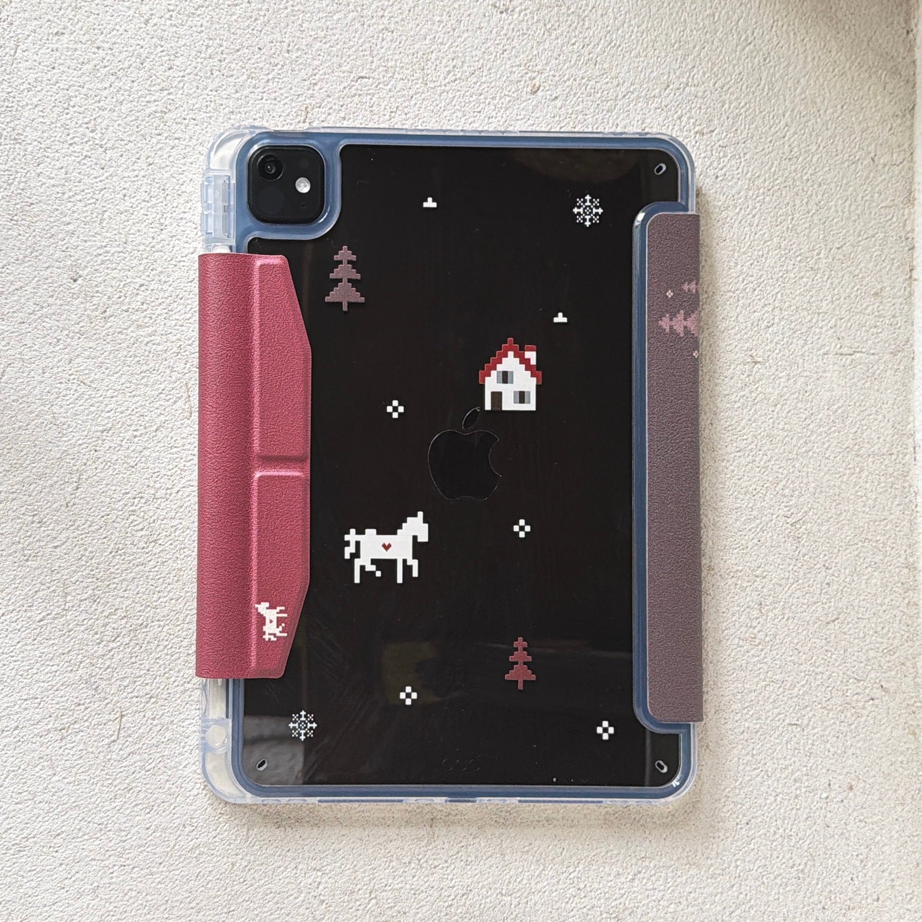 Red Fair Isle Pony iPad Protective Case