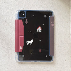 Red Fair Isle Pony iPad Protective Case