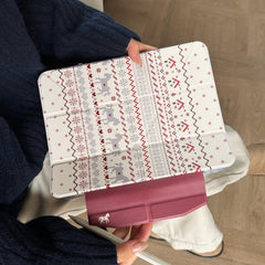 Red Fair Isle Pony iPad Protective Case