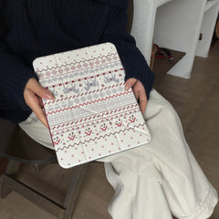 Red Fair Isle Pony iPad Protective Case