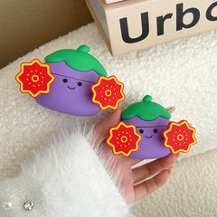 Purple eggplant AirPods earphone protective case