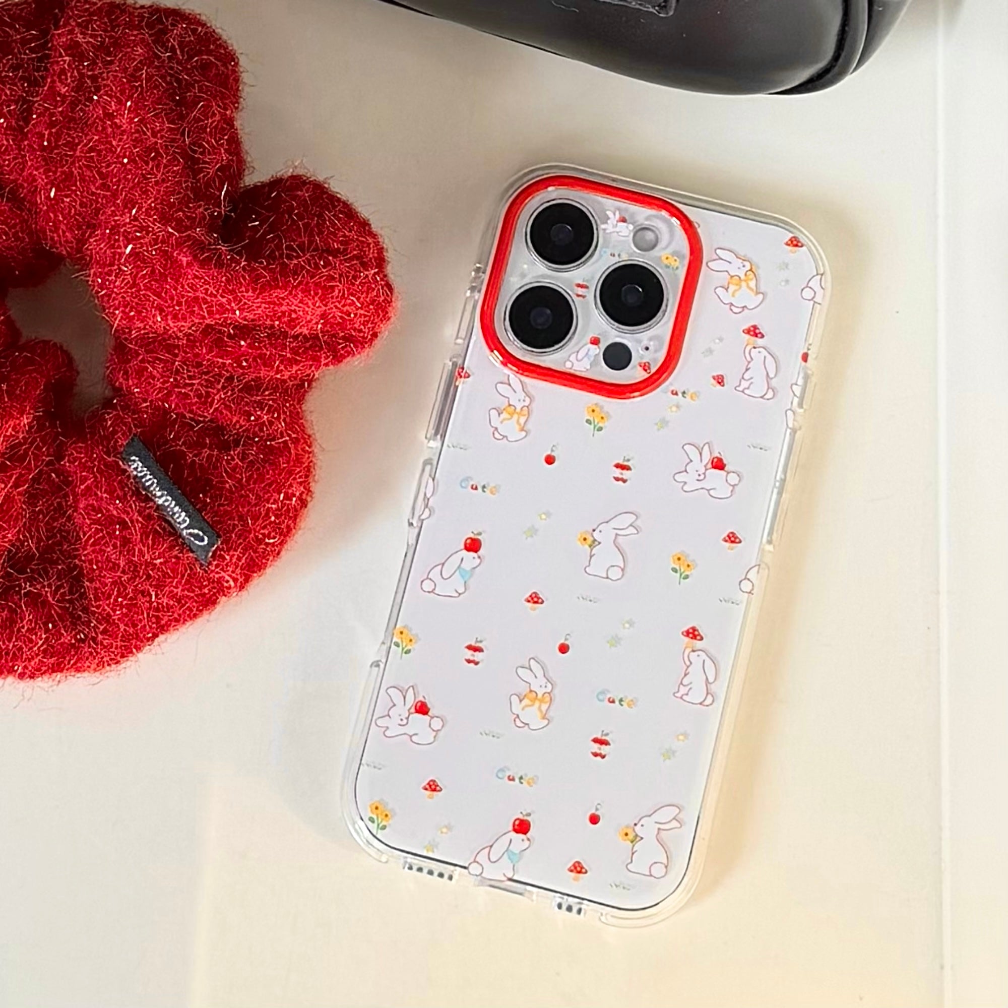 Woodland Bunny & Mushroom Case: 360° Protective Shockproof Series for iPhone 13-17 Series | Hand-Drawn Nature Inspired Design