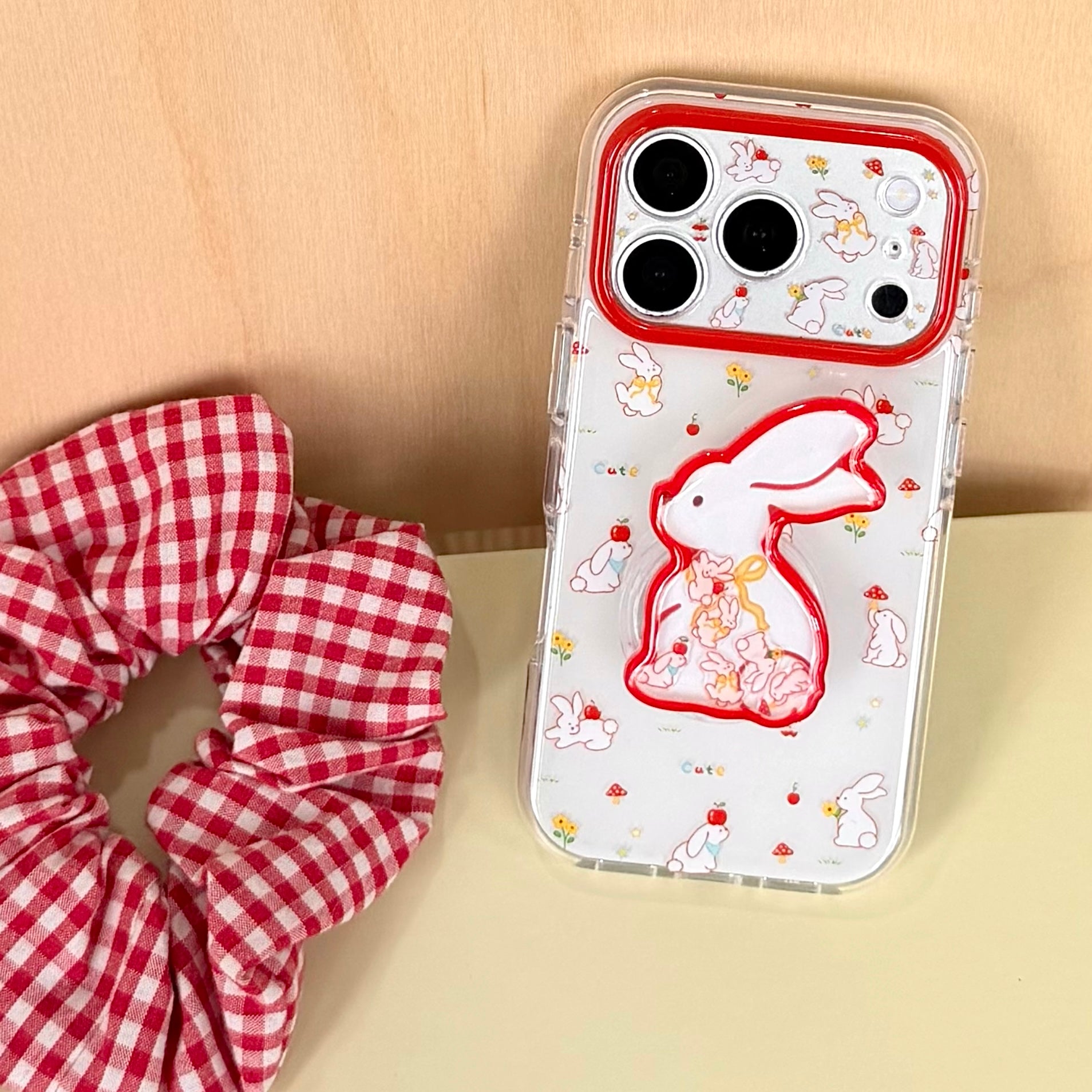 Woodland Bunny & Mushroom Case: 360° Protective Shockproof Series for iPhone 13-17 Series | Hand-Drawn Nature Inspired Design