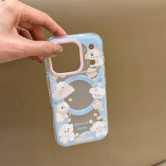 Double Layer Matte Puppy Phone Case with Stand for iPhone 13-17 Pro Max