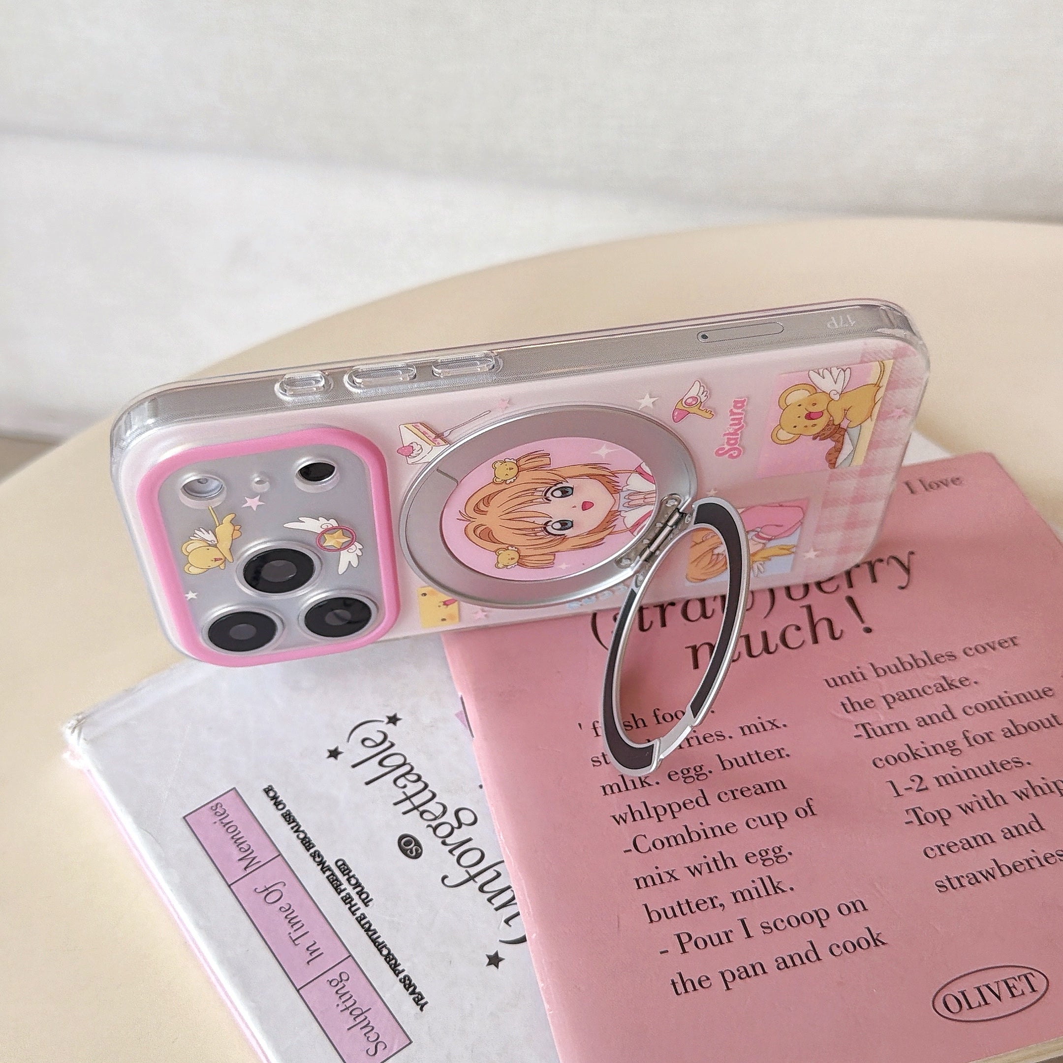 Magical Girl Rotating Stand Case: 360° Protection & Versatile Viewing for iPhone 13-17 Series | Iconic Anime Aesthetic Design