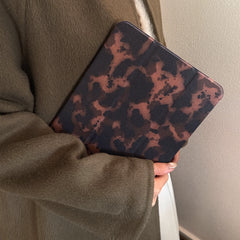 Dark Amber Tortoiseshell Tri-Fold Black Edge iPad Protective Case