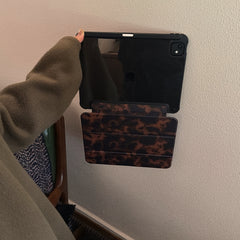 Dark Amber Tortoiseshell Tri-Fold Black Edge iPad Protective Case