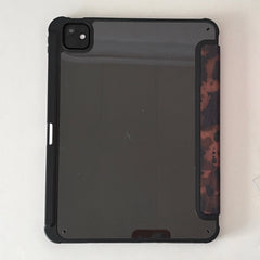 Dark Amber Tortoiseshell Tri-Fold Black Edge iPad Protective Case