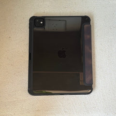 Amber brown gradient tri-fold black-edged iPad case
