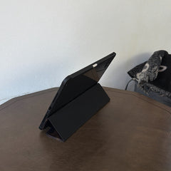 Amber brown gradient tri-fold black-edged iPad case