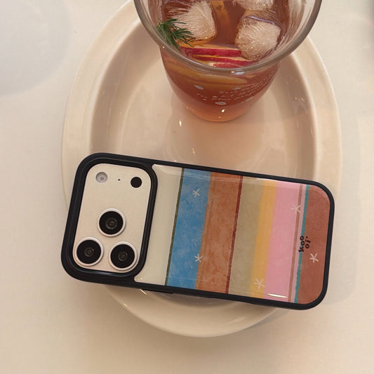 Unique color striped star iPhone case for iPhone 17