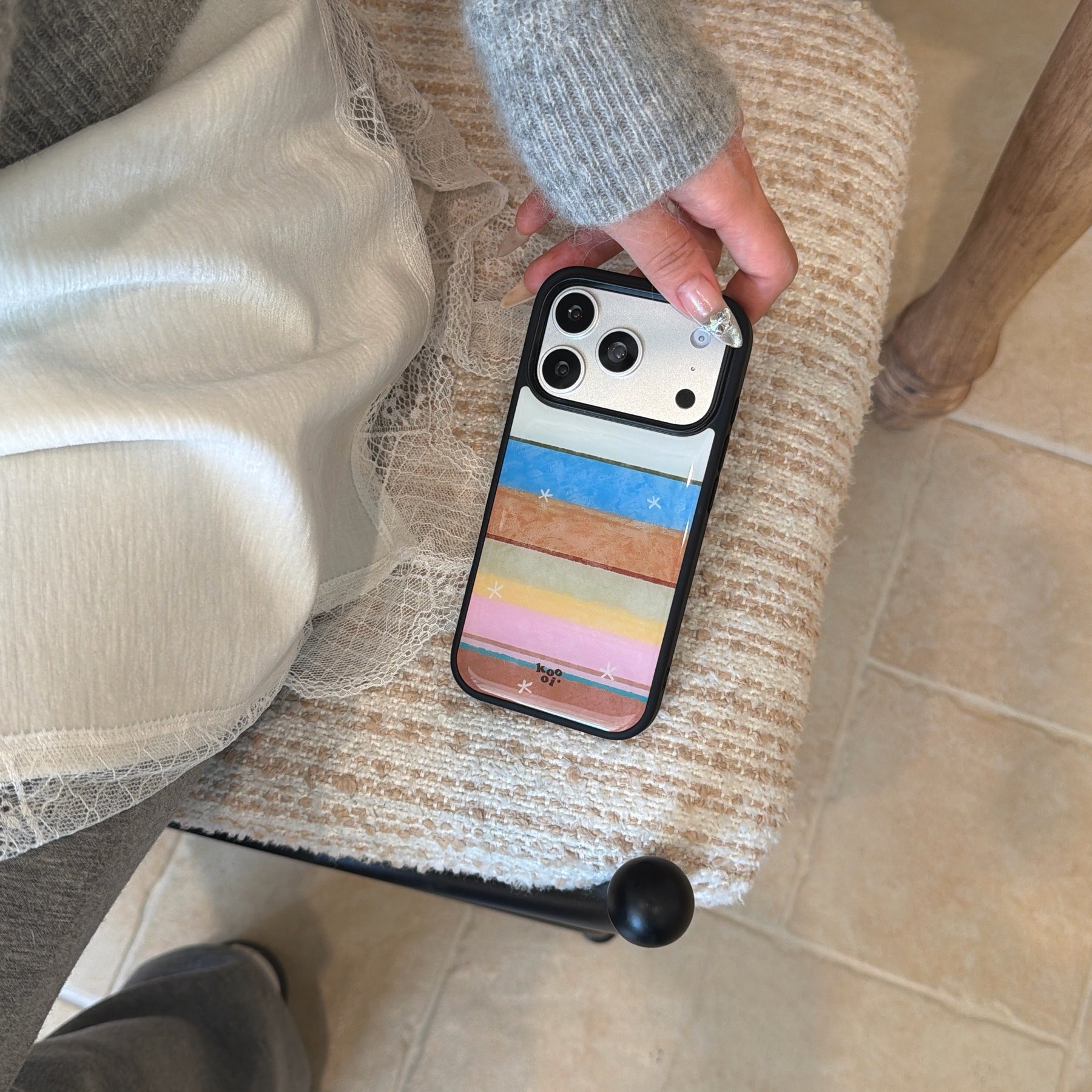 Unique color striped star iPhone case for iPhone 17