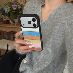 Unique color striped star iPhone case for iPhone 17