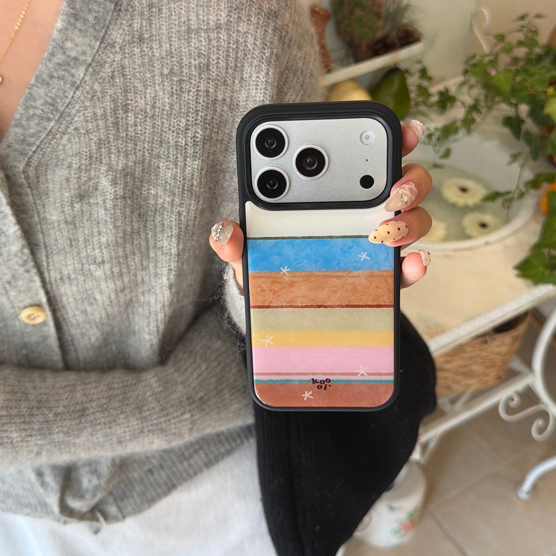 Unique color striped star iPhone case for iPhone 17