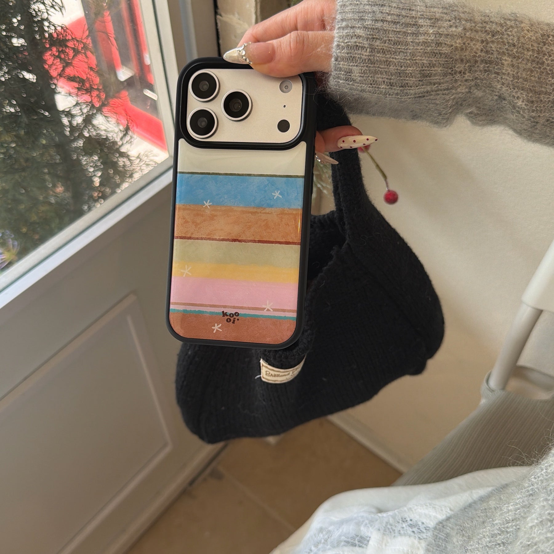 Unique color striped star iPhone case for iPhone 17