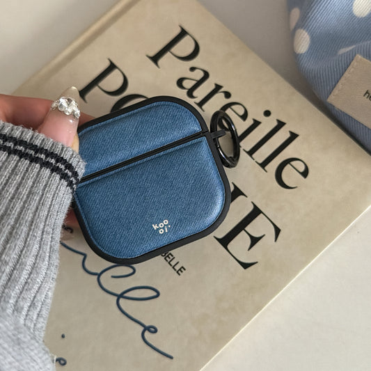 Denim Blue Magnetic Leather AirPods Case