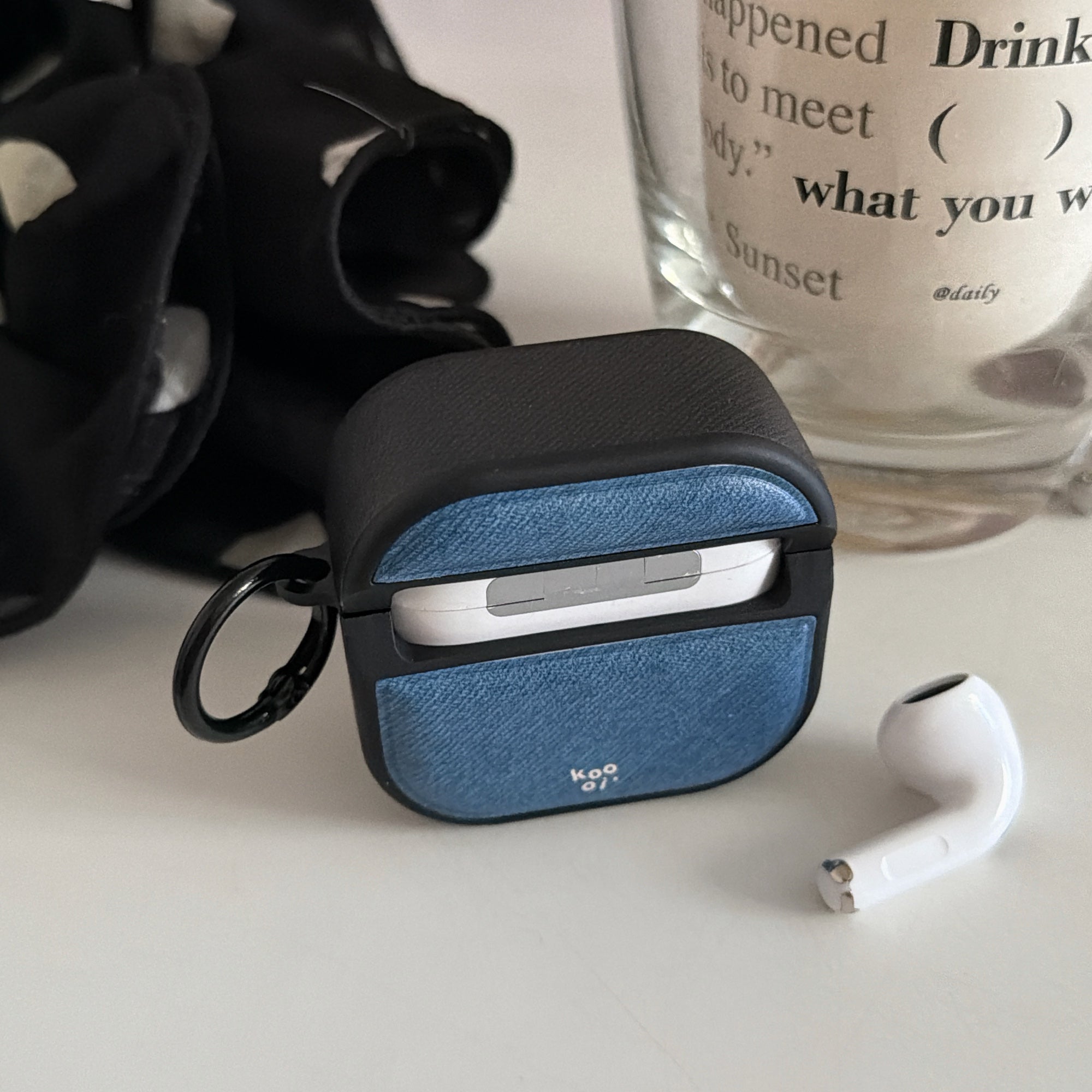 Denim Blue Magnetic Leather AirPods Case