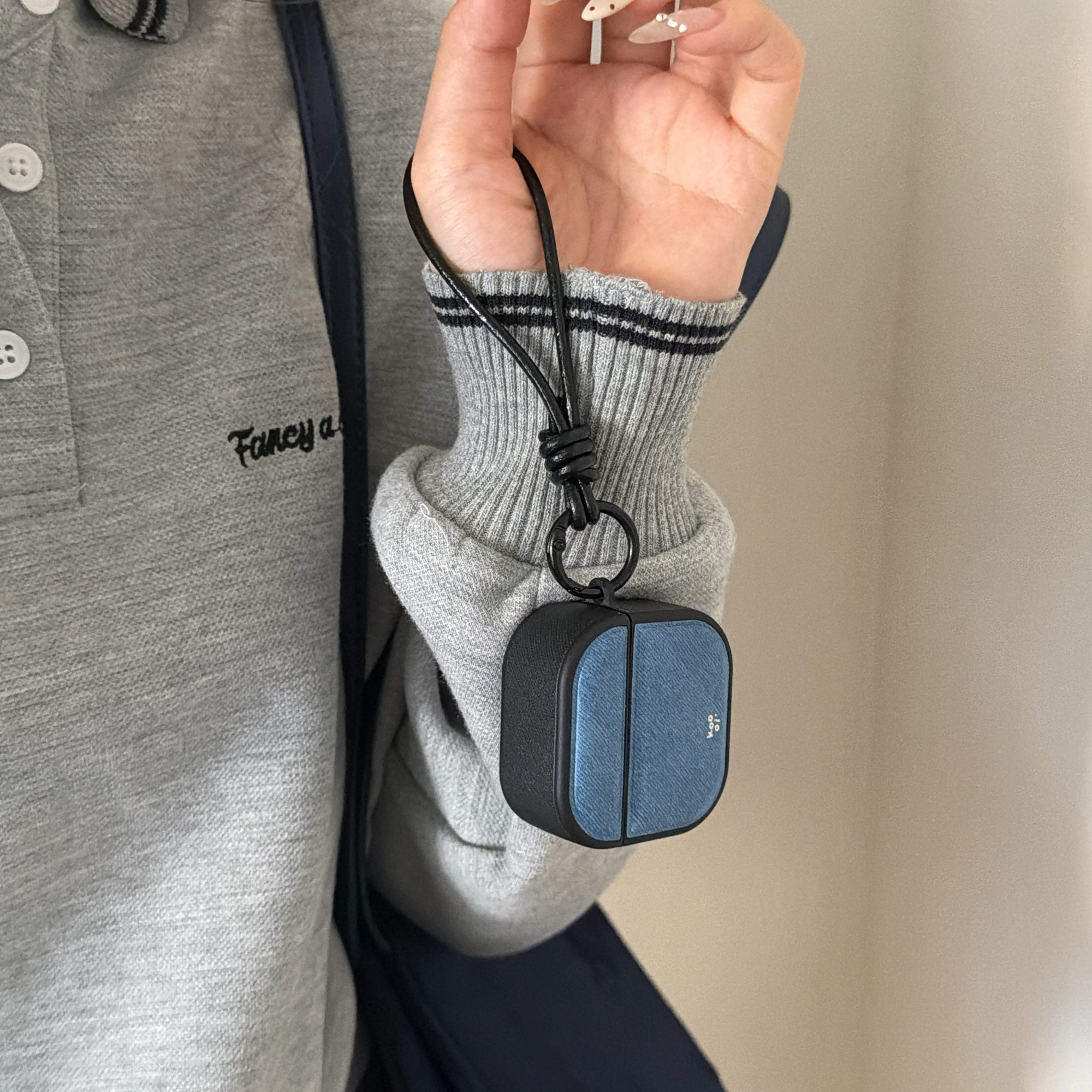 Denim Blue Magnetic Leather AirPods Case