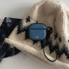 Denim Blue Magnetic Leather AirPods Case