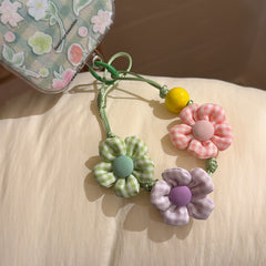 Glitter Green Plaid Floral Phone Case for iPhone 13-17 Pro Max