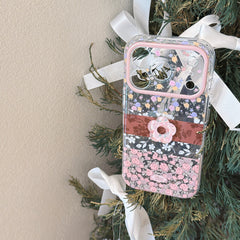 Ditsy Floral Patchwork 3D Pink Floral Phone Case for iPhone 13-17 Pro Max