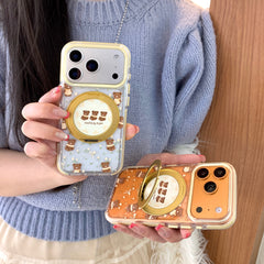 Aesthetic Trio Teddy Bear Case: 360° Air Cushion Shockproof Series for iPhone 13-17 Series