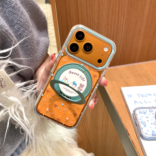 Aesthetic Ditsy Floral & Bow Protective Case: 360° Air Cushion Shockproof Series for iPhone 13-17 Series