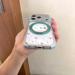 Aesthetic Ditsy Floral & Bow Protective Case: 360° Air Cushion Shockproof Series for iPhone 13-17 Series