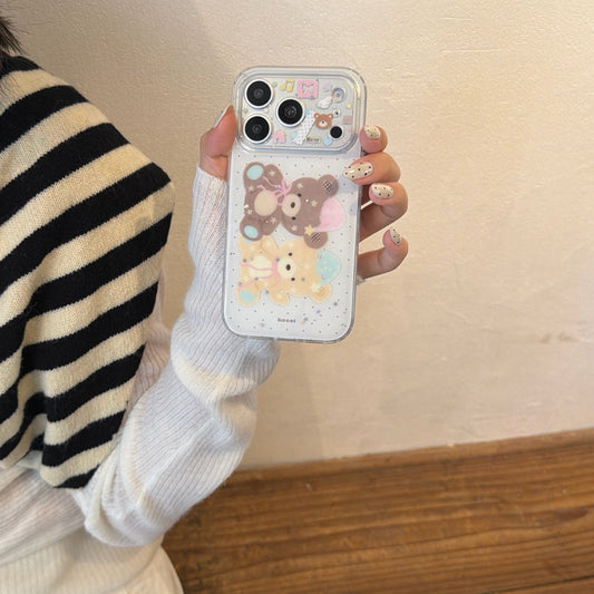 Aesthetic Spotted Bear Case: 360° Protective Shockproof Series for iPhone 13-17 Series | Timeless Black & White Polka Dot Design