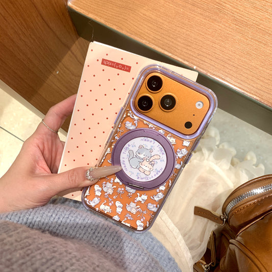 Cute Coquette Bow & Kitten Phone Case for iPhone 17 16 15 14 13 Pro Max | 360 Air Cushion Shockproof Protective Cover