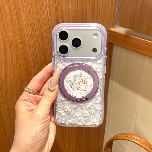 Cute Coquette Bow & Kitten Phone Case for iPhone 17 16 15 14 13 Pro Max | 360 Air Cushion Shockproof Protective Cover