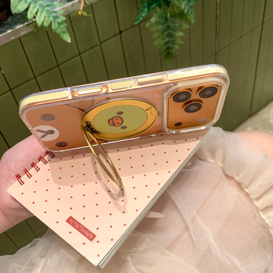 Kawaii Rilakkuma Trio Protective Case: 360° Air-Cushioned Shockproof Series for iPhone 13-17 Series