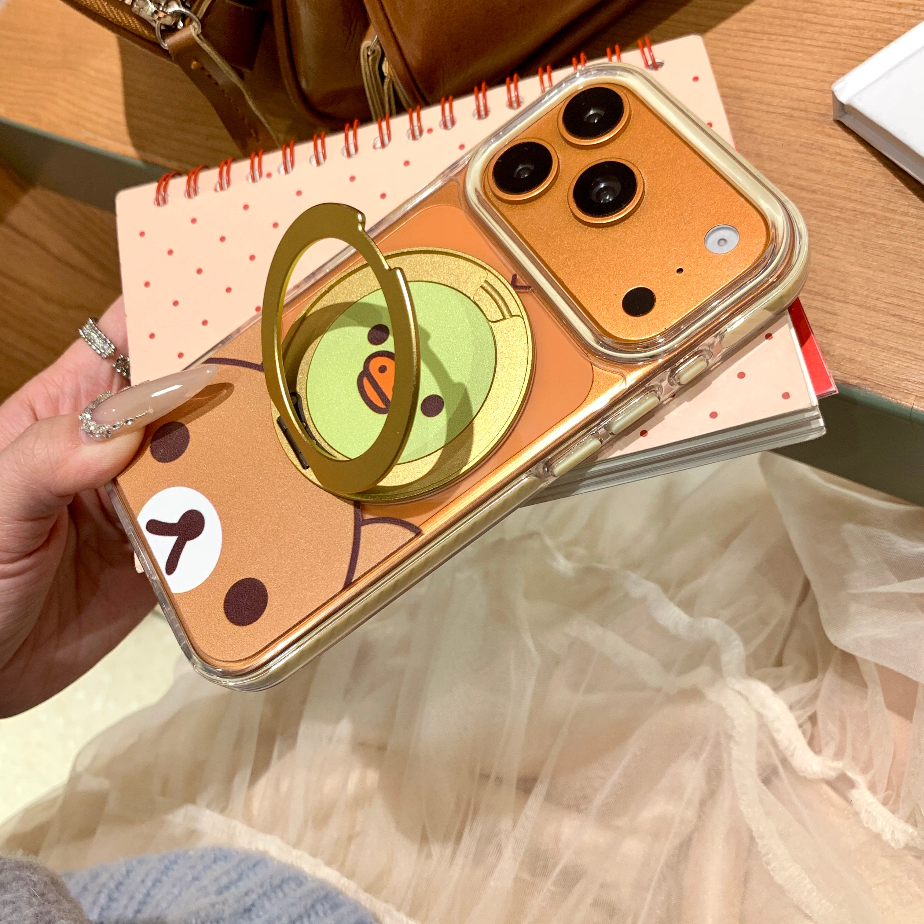 Kawaii Rilakkuma Trio Protective Case: 360° Air-Cushioned Shockproof Series for iPhone 13-17 Series